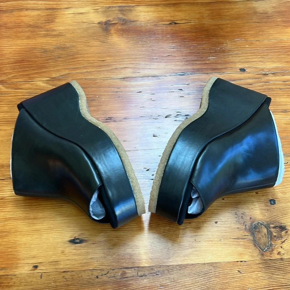 Kelsi Dagger Rowan Black Leather Platform Wedge Sandal Women's Size 7.5 new - Picture 5 of 10